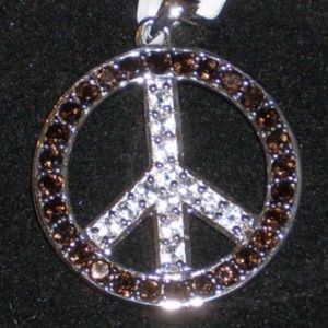 Brown and white topaz pendant